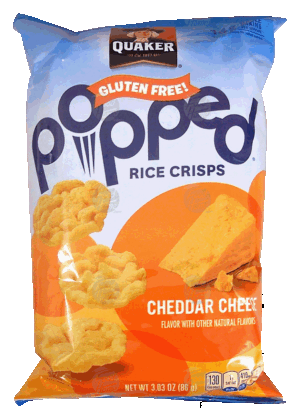 Quaker Popped cheddar cheese rice crisps 3.03 ounce