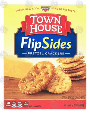 Keebler Town House flip sides; pretzel crackers 9.2 ounce