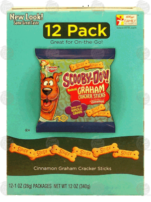 Keebler Scooby-doo! baked graham cracker sticks, cinnamon, 12 1-ounce packets 12 ounce