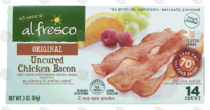 Al Fresco original uncured chicken bacon, fully cooked, 14-count 3 ounce