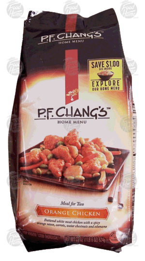 P.F. Chang's Home Menu orange chicken; battered white meat chicken with carrots, water chestnuts and edamame 22 ounce