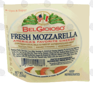 BelGioioso fresh mozzarella, gluten free, vegetarian 8 ounce