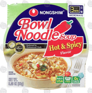 Nongshim bowl noodle soup, hot & spicy flavor 3.03 ounce