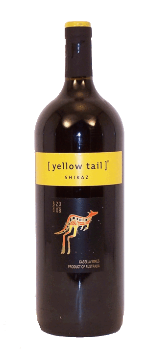 Yellow Tail shiraz, south eastern australia, 13.5% alc./vol. 1.5