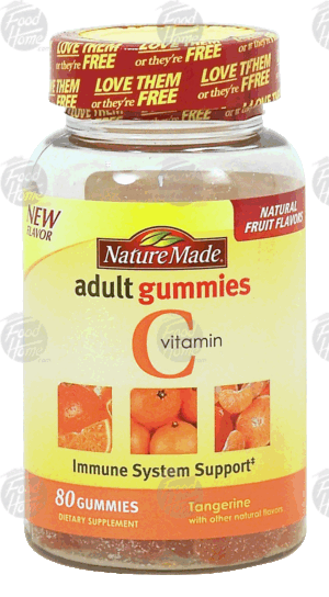 Nature Made vitamin c adult gummies, tangerine 80 count