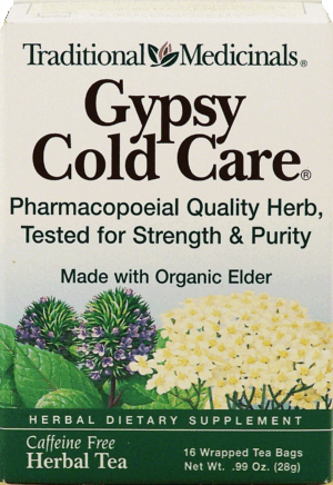 Traditional Medicinals Gypsy Cold Care herbal tea, pharmacopoeial quality herb, tested for strength & purity, 16-bags 0.99 ounce