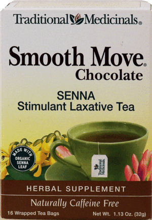 Traditional Medicinals Smooth Move Chocolate stimulant laxative tea, senna, caffeine free, 16-tea bags 1.13 ounce