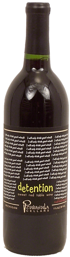 Peninsula Cellars Detention sweet red table wine of Michigan, 11% alc. by vol. 750 milliliter