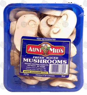 Aunt Mid's fresh sliced mushrooms 8 ounce