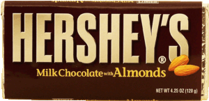 Hershey's milk chocolate with almonds candy bar 4.25 ounce