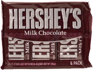 Hershey's milk chocolate candy bars, 6-count 9.3 ounce