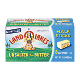 Land O Lakes(R) unsalted sweet butter, 8 half sticks 1 pound