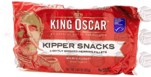 Special Royal Permission King Oscar kipper snacks lightly smoked herring fillets, wild caught, sealed can 3.54 ounce