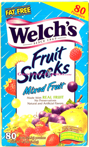 Welch's Fruit Snacks mixed fruit made with real fruit, 80-pouches 4.5 pound