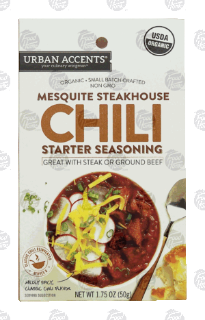 Urban Accents chili starter seasoning, mesquite steakhouse, organic 1.75 ounce