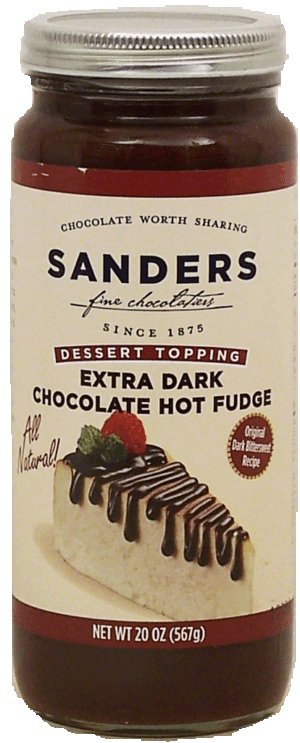 Sander's Extra Dark Chocolate Hot Fudge (original dark bittersweet recipe) fudge dessert topping 20 ounce