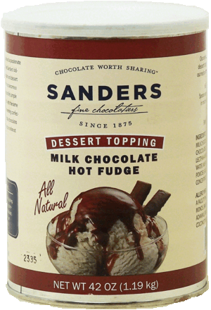 Sander's fine chocolatier milk chocolate hot fudge dessert topping 42 ounce