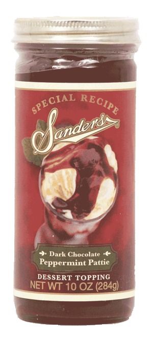 Sander's dark chocolate peppermint pattie dessert topping 10 ounce