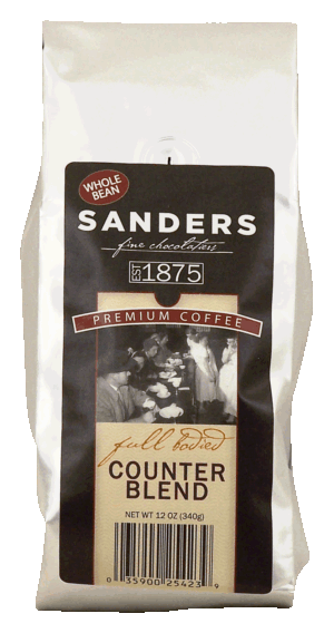 Sander's whole bean coffee, counter blend 12 ounce