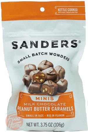 Sander's fine chocolatiers mini bites; milk chocolate peanut butter caramel 3.75 ounce