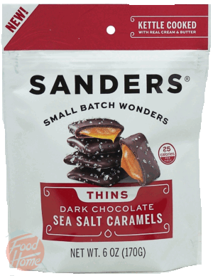 Sander's Thins dark chocolate sea salt caramels 6 ounce