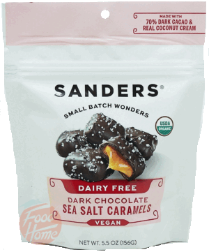 Sander's Dairy Free dark chocolate sea salt caramels, vegan 5.5 ounce