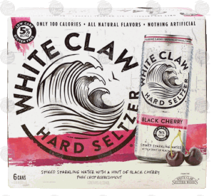 White Claw hard seltzer with black cherry, 5% alc. by vol., 12-fl. oz. cans 6 pack