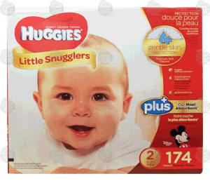 Huggies Little Snugglers baby diapers, size 2, 12-18lb. 174 count