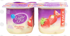 Dannon Light & Fit strawberry flavored nonfat yogurt, 5.3-oz. 4 pack