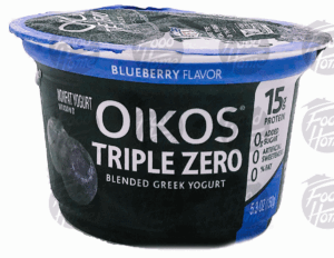 Dannon Oikos blueberry blended greek yogurt, cup 5.3 ounce