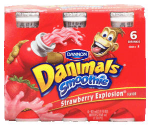 Dannon Danimals smoothie; strawberry explosion, 6- 3.1fl. oz bottles 6 pack