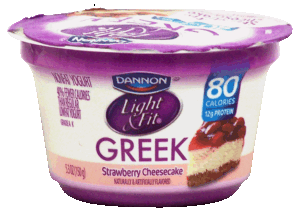 Dannon Light & Fit nonfat greek yogurt, strawberry cheesecake 5.3 ounce