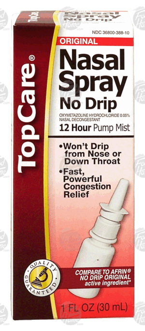Top Care original, no drip nasal spray, 12 hour pump mist 1 fluid ounce