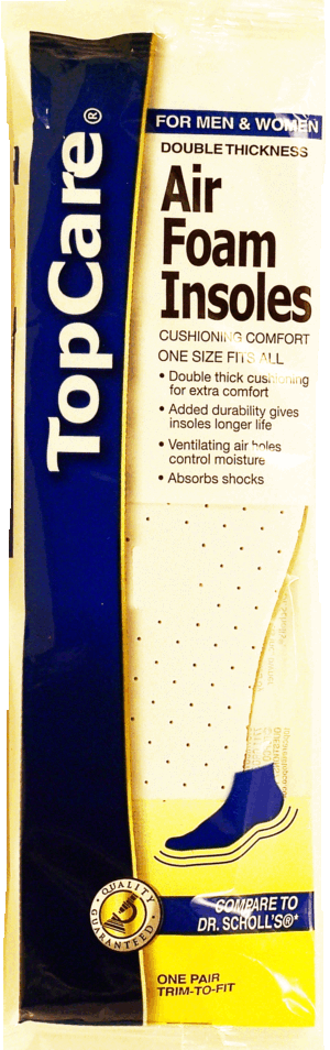 Top Care air foam insoles, cushioning comfort, trim-to-fit, for men & women 1 pair