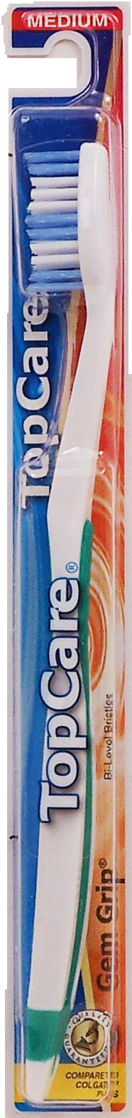 Top Care Gem Grip medium, bi-level bristle toothbrush 1 count