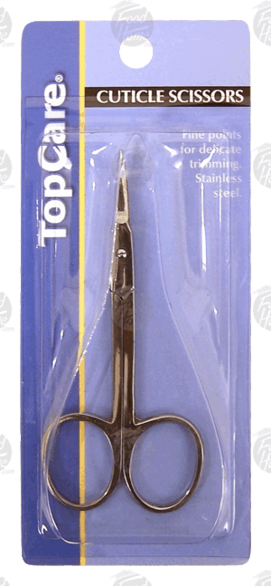 Top Care cuticle scissors, gently trims delicate cuticles and hangnails 1 count
