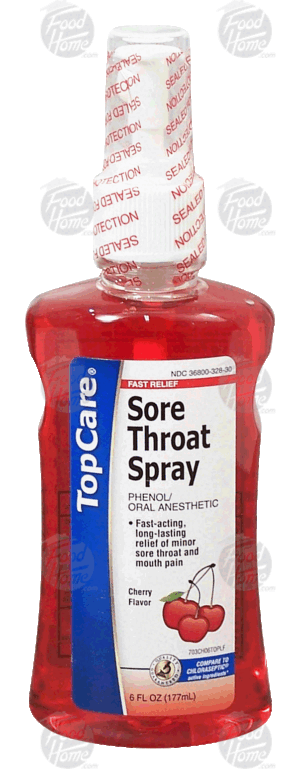 Top Care fast relief sore throat spray, cherry flavor 6 fluid ounce
