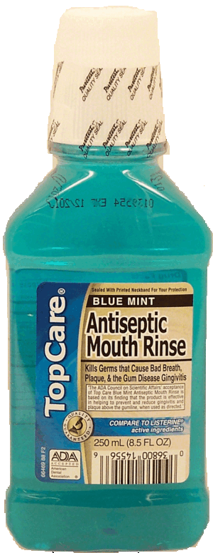 Top Care blue mint antiseptic mouth rinse 8.5 fluid ounce