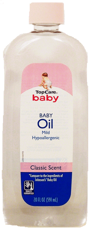 Top Care baby oil, pure and gentle, hypoallergenic 20 fluid ounce