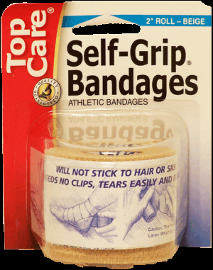 Top Care self-grip bandages, athletic bandages, 2-inch roll, beige, 2 in x 70 in 1 count