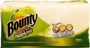 Bounty quilted napkins, 1-ply, white 200 count