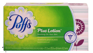 Puffs Plus Lotion lotion white facial tissue, 2-ply 124 count