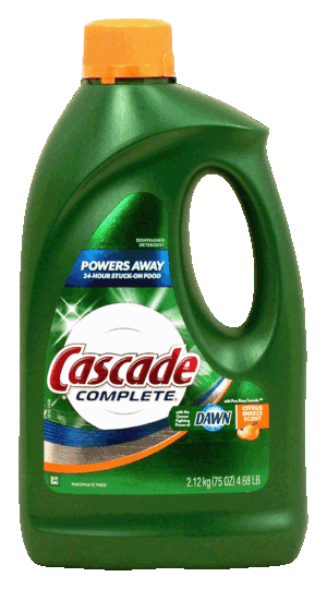 Cascade Complete automatic dishwasher detergent with grease fighting power of dawn, citrus breeze scent 75 ounce