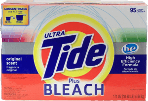 Tide Ultra original scent powder laundry detergent plus bleach, high efficiency formula, 95 loads 171 ounce