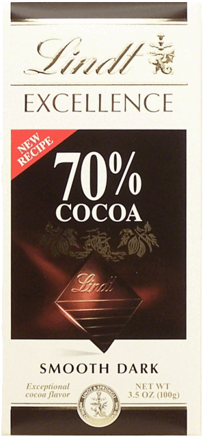 Lindt Excellence 70% cocoa extra fine dark chocolate candy bar 3.5 ounce