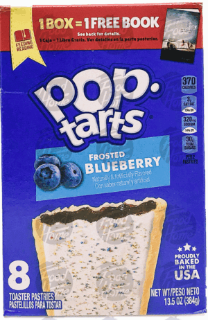 Pop tarts frosted blueberry toaster pastries, 8 pastries, box 13.5 ounce