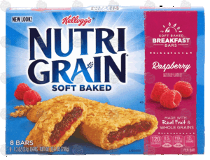 Kellogg's Nutri-Grain soft baked raspberry breakfast bars, 8-bars 10.4 ounce