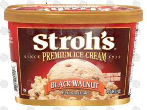 Stroh's Premium black walnut in walnut flavored ice cream 1.5 quart