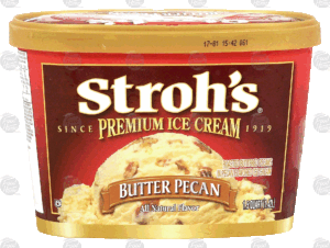 Stroh's Premium butter pecan flavor ice cream 1.5 quart
