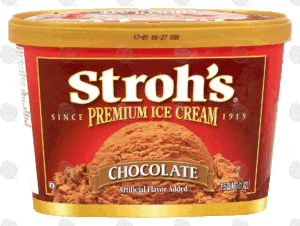 Stroh's chocolate flavor ice cream 1.5 quart
